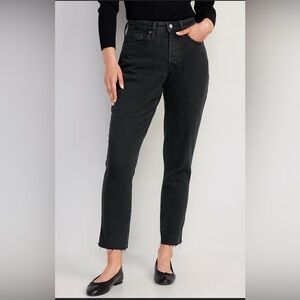 Old Navy Curvy High-Waisted Button-Fly OG Straight Cut-Off Jeans size 2 NWT